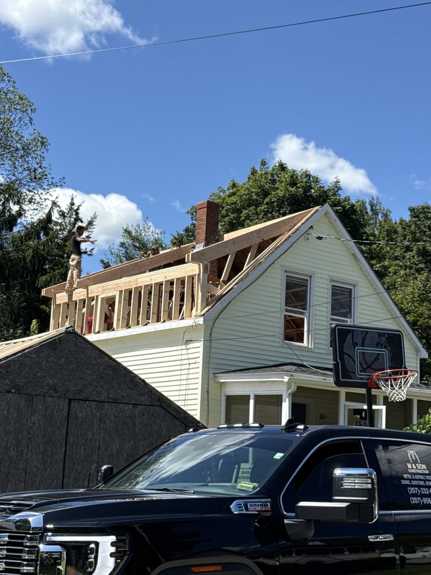 An addition being added to this home.