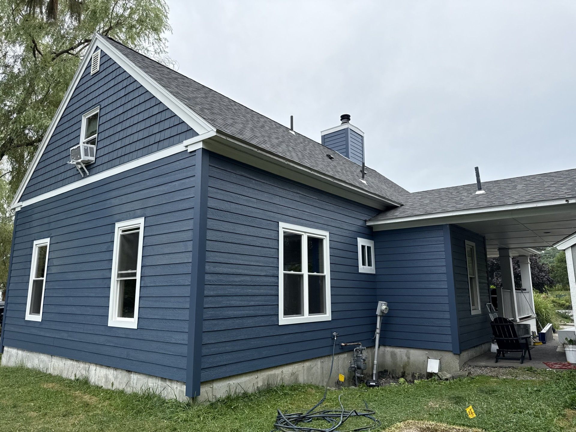 New siding being added to this home.