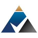 a blue , gold and black triangle on a white background .