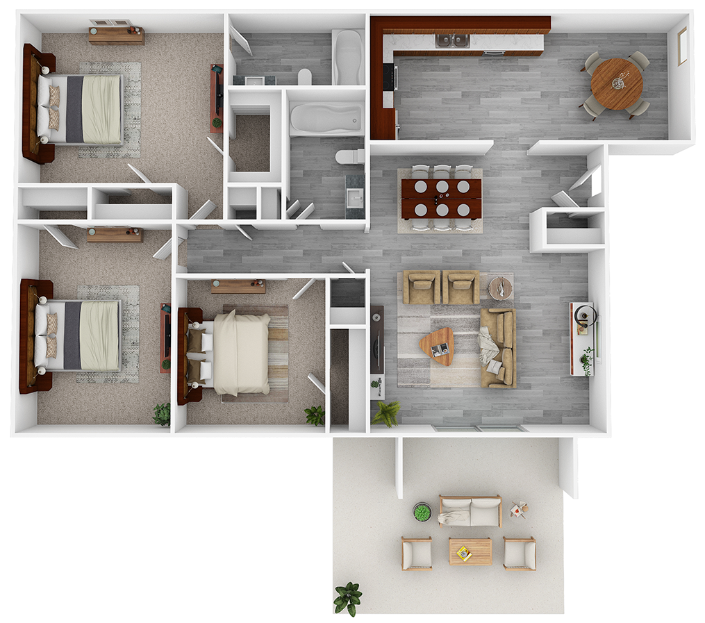 3 Bed | 2 Bath floorplan