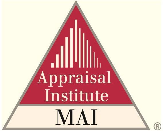 Appraisal Institute logo: Red triangle with white lines, text