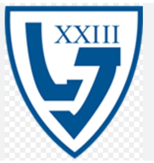 Un logotipo amarillo y azul para cggzai el belloto