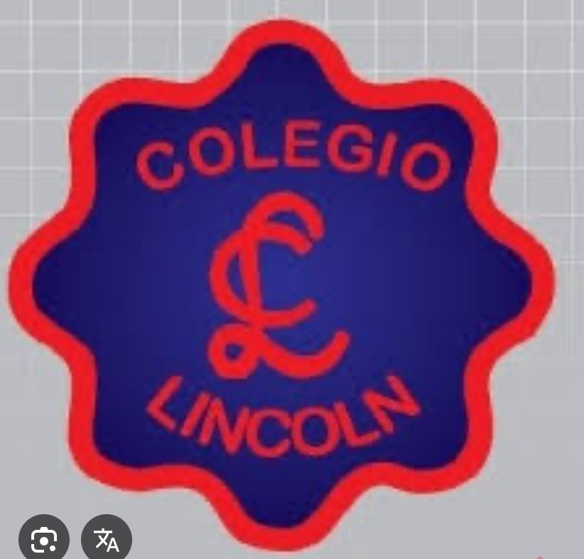 Un logotipo azul y rojo para el Colegio Lincoln.