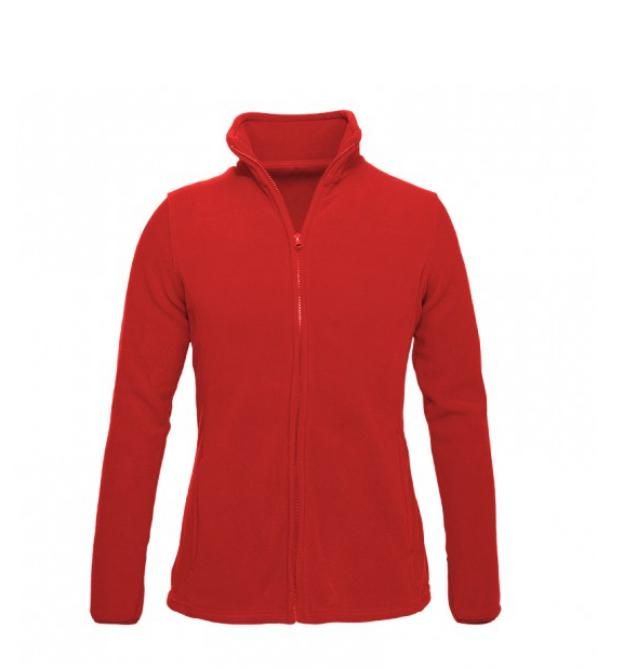 Una chaqueta roja con mangas largas y cremallera