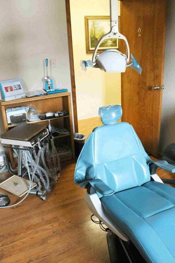 Blue chair in dental clinic — Restorative Dentistry in Woodland Park,CO