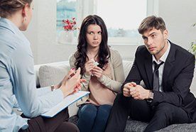 A young couple listening to advice