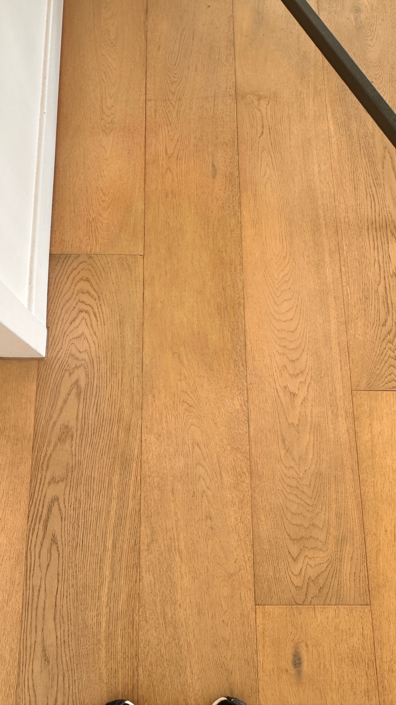 Timber floor repaired — before and after comparison