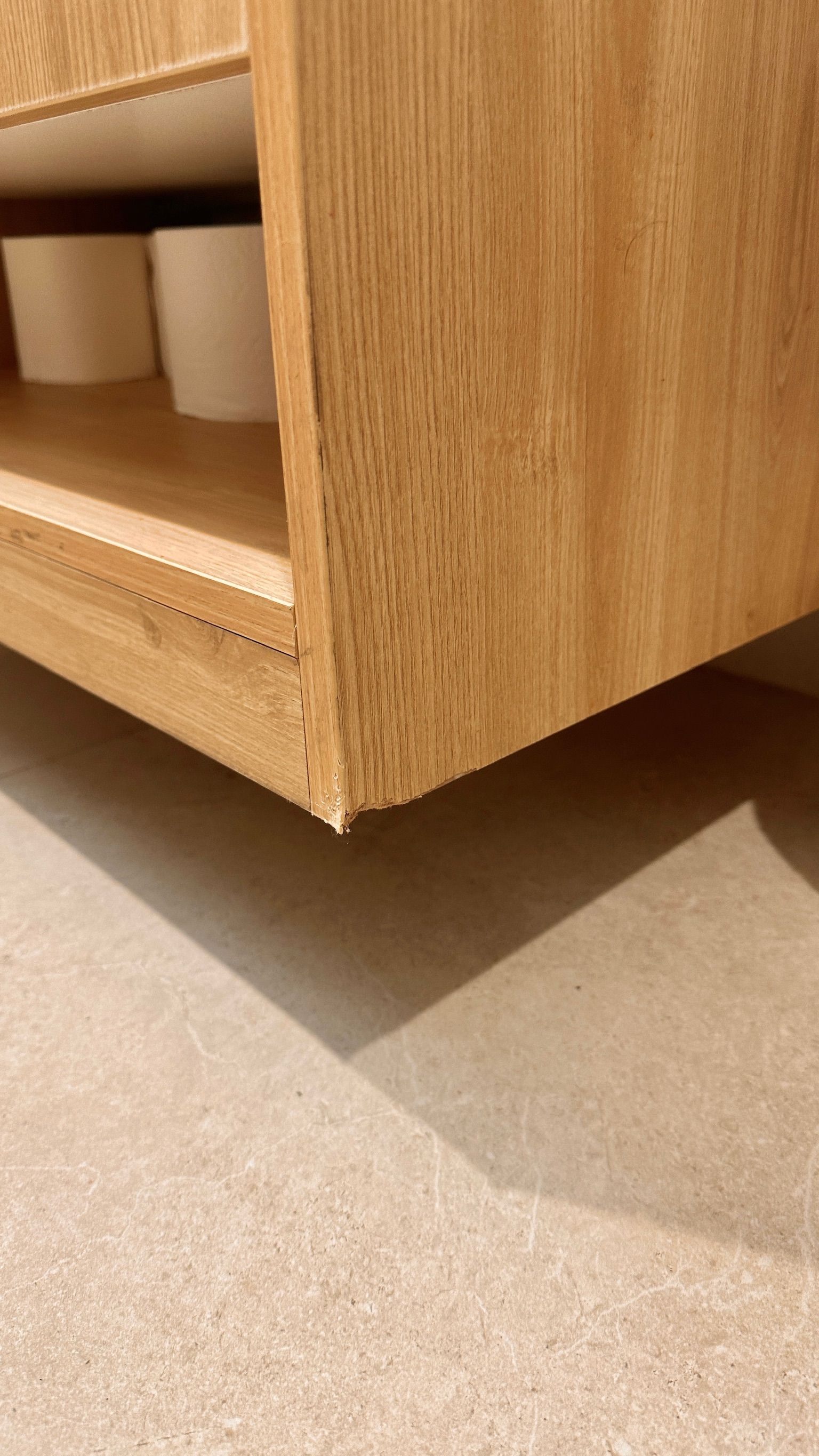 Veneer repaired — before and after comparison