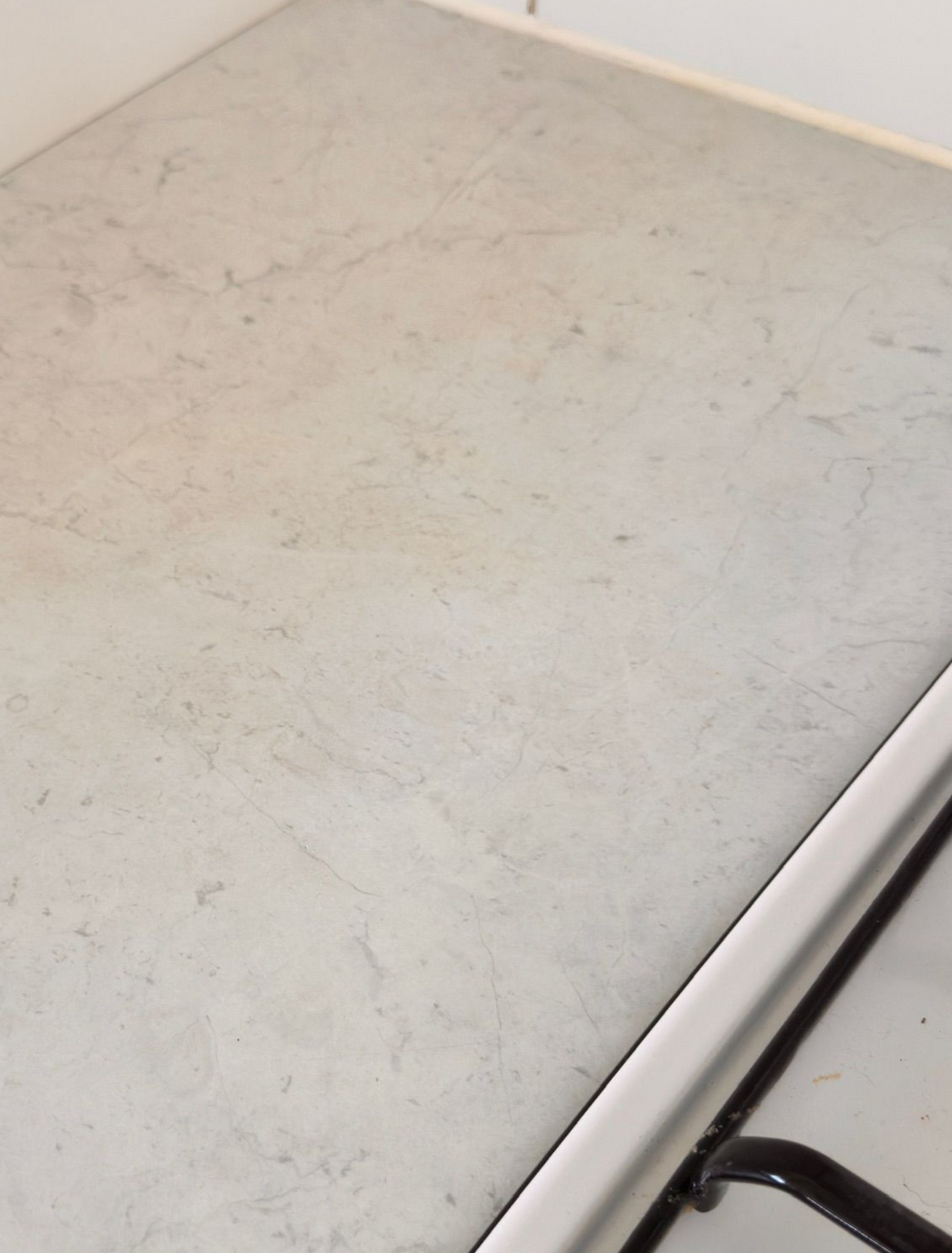 Laminate benchtop repaired — before and after comparison