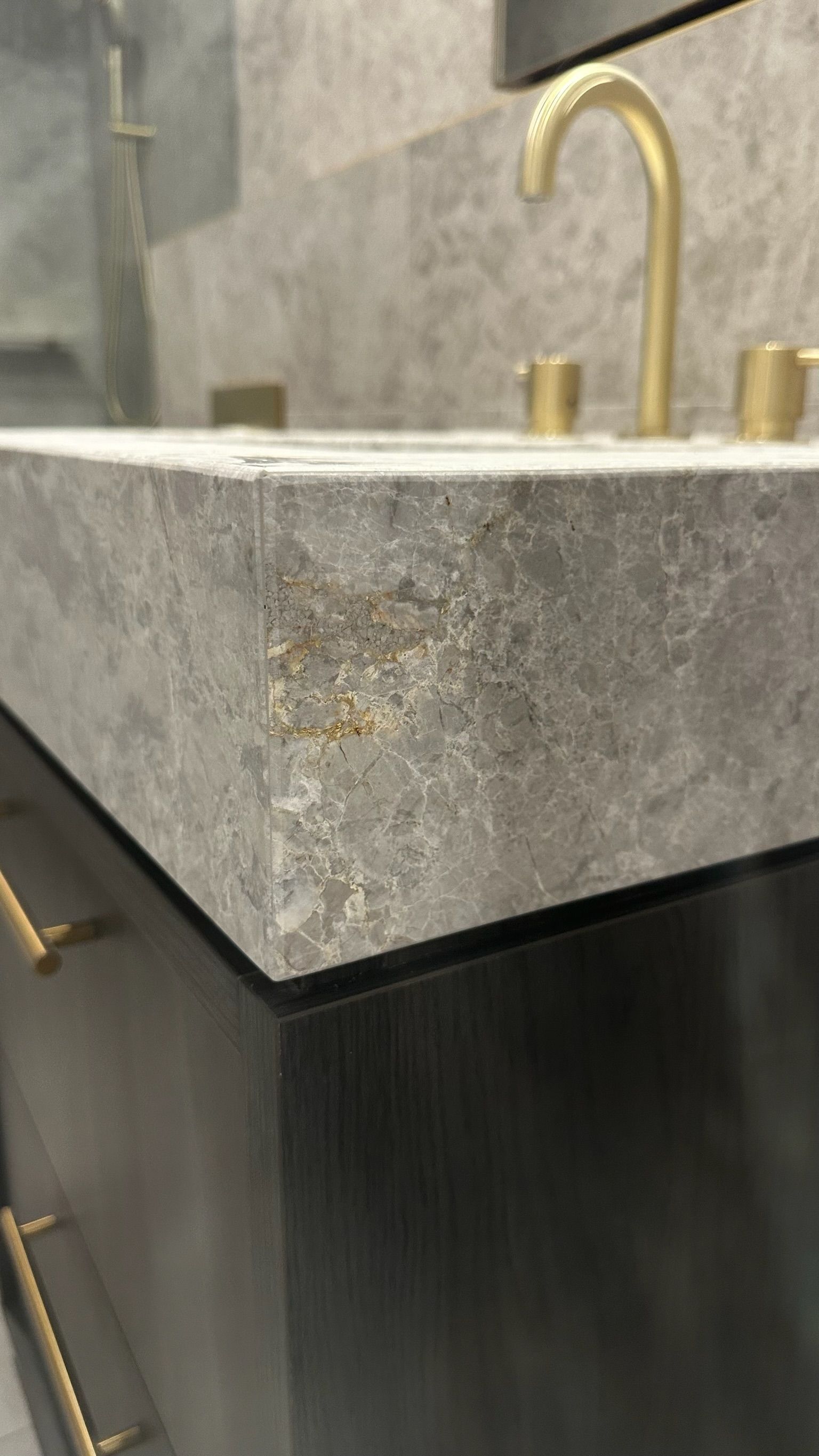 Stone repaired — before and after comparison