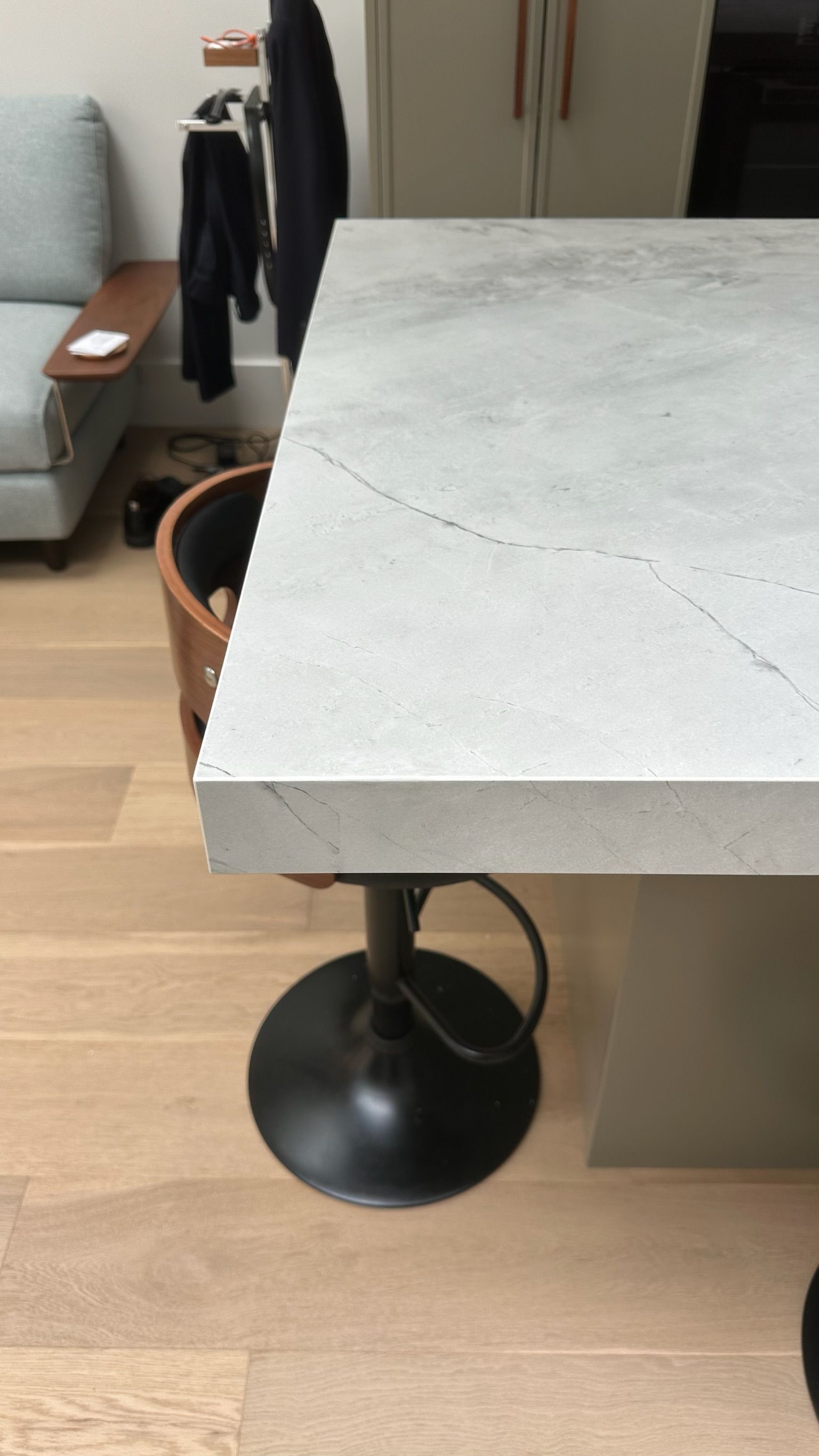 Stone repaired — before and after comparison