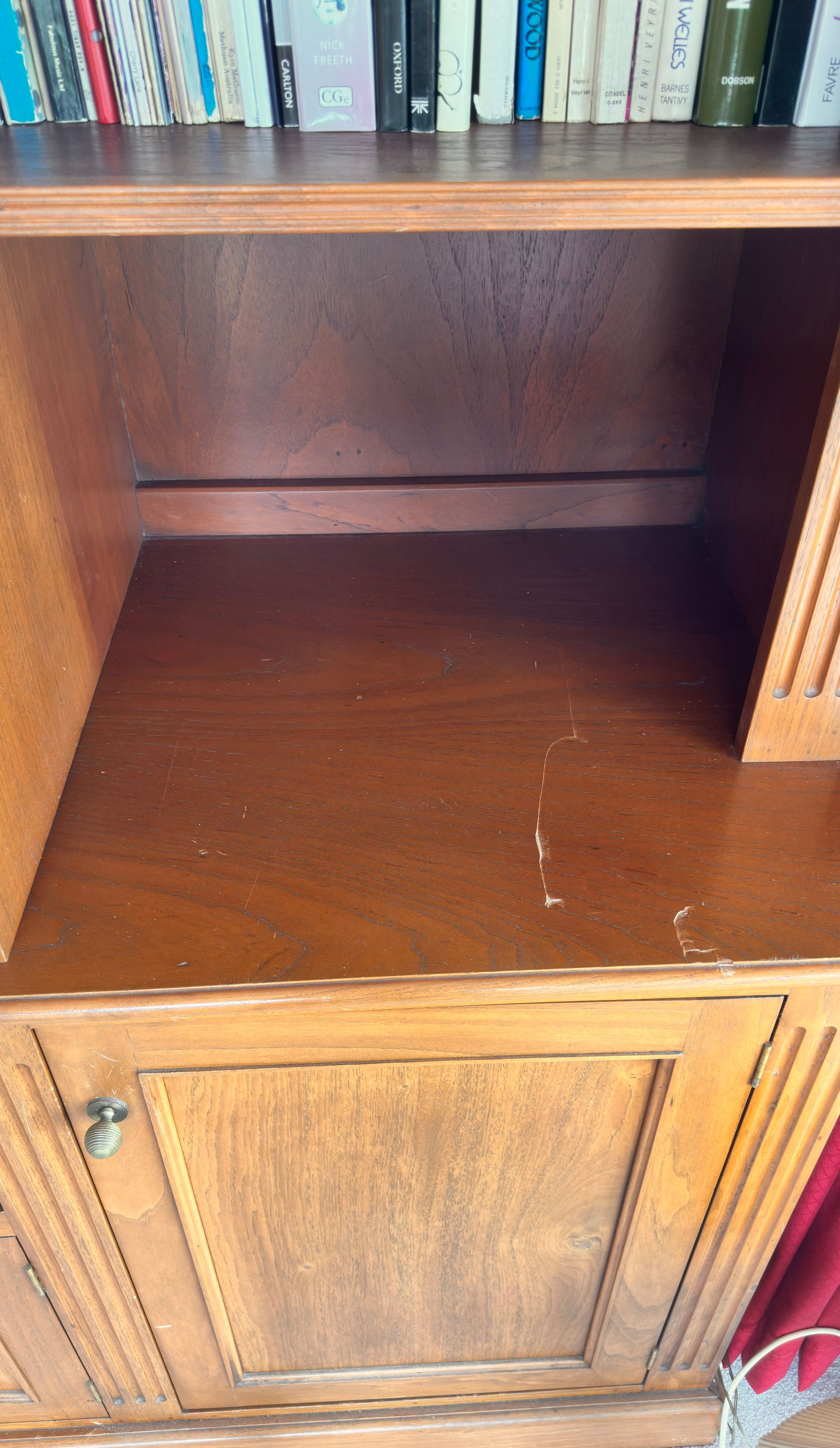 Kitchen cabinet repaired — before and after comparison