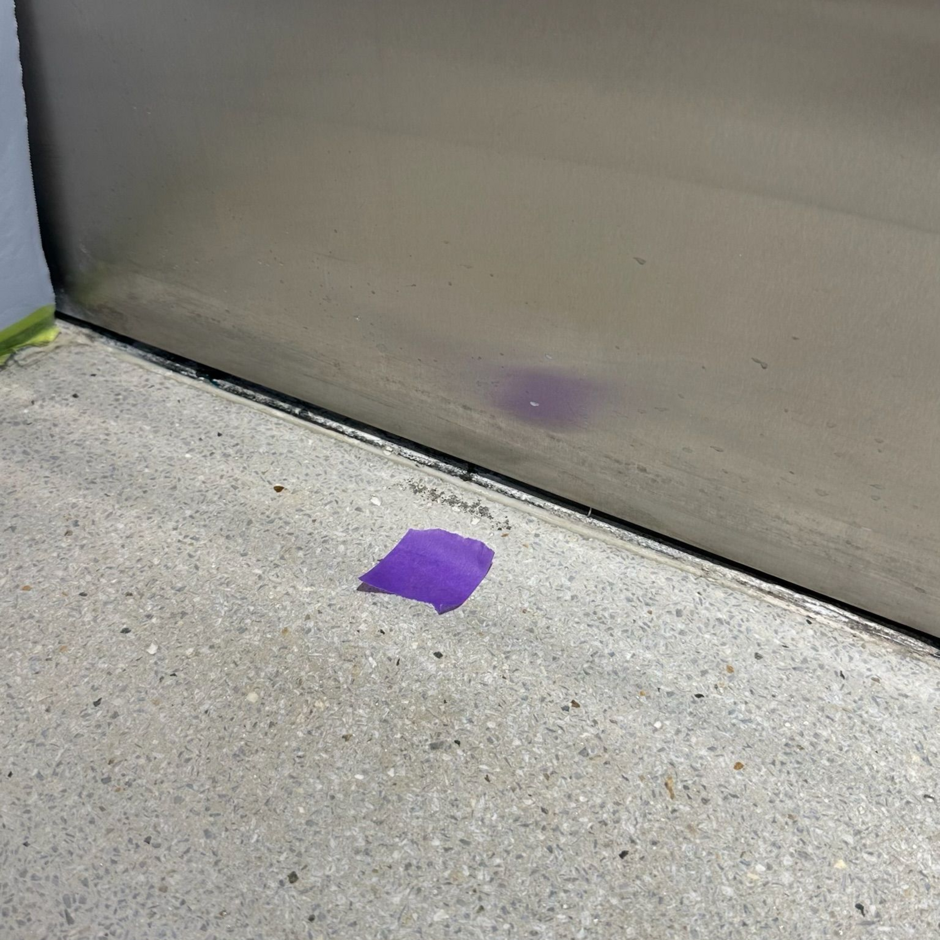 Concrete floor repaired — before and after comparison