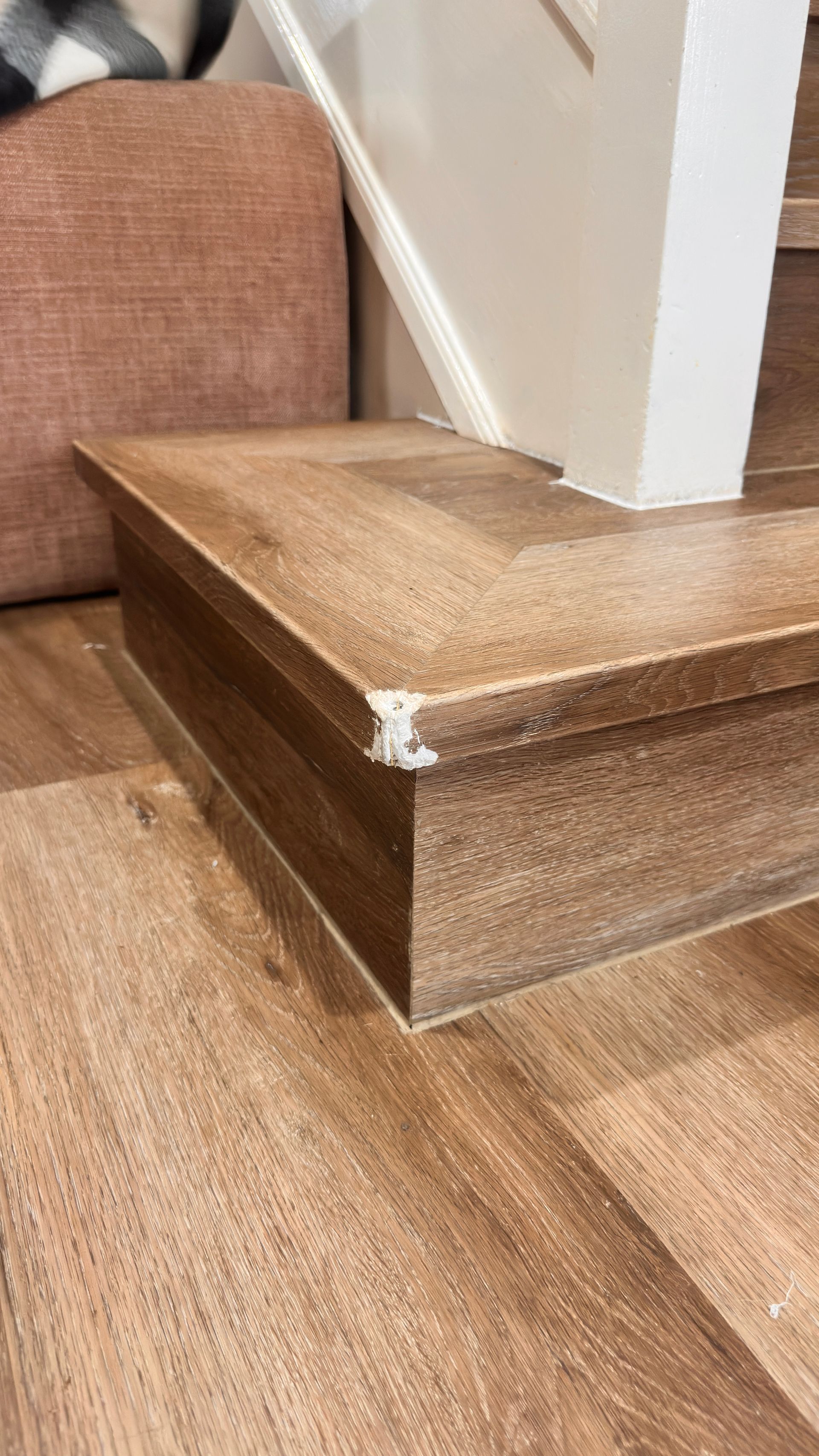 Engineer timber floor repaired — before and after comparison