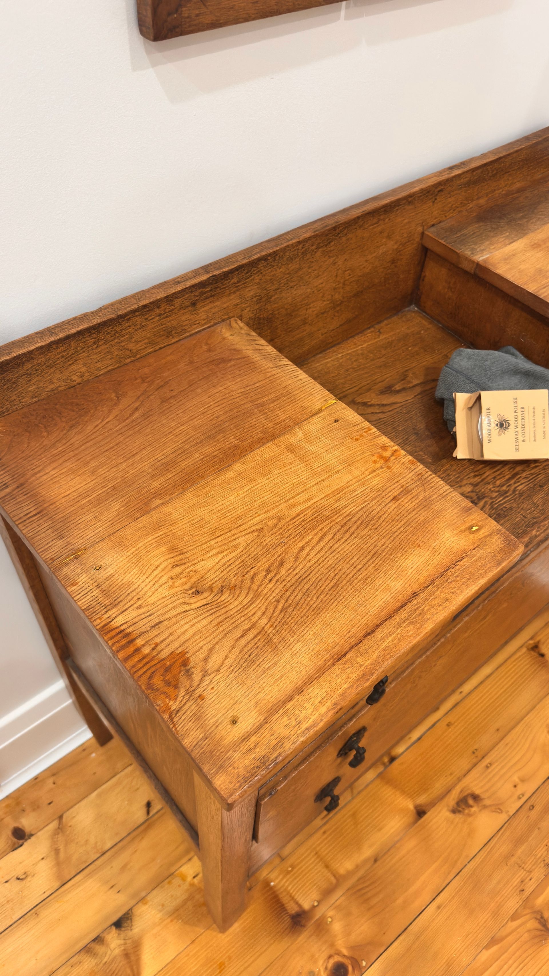 Furniture repaired — before and after comparison