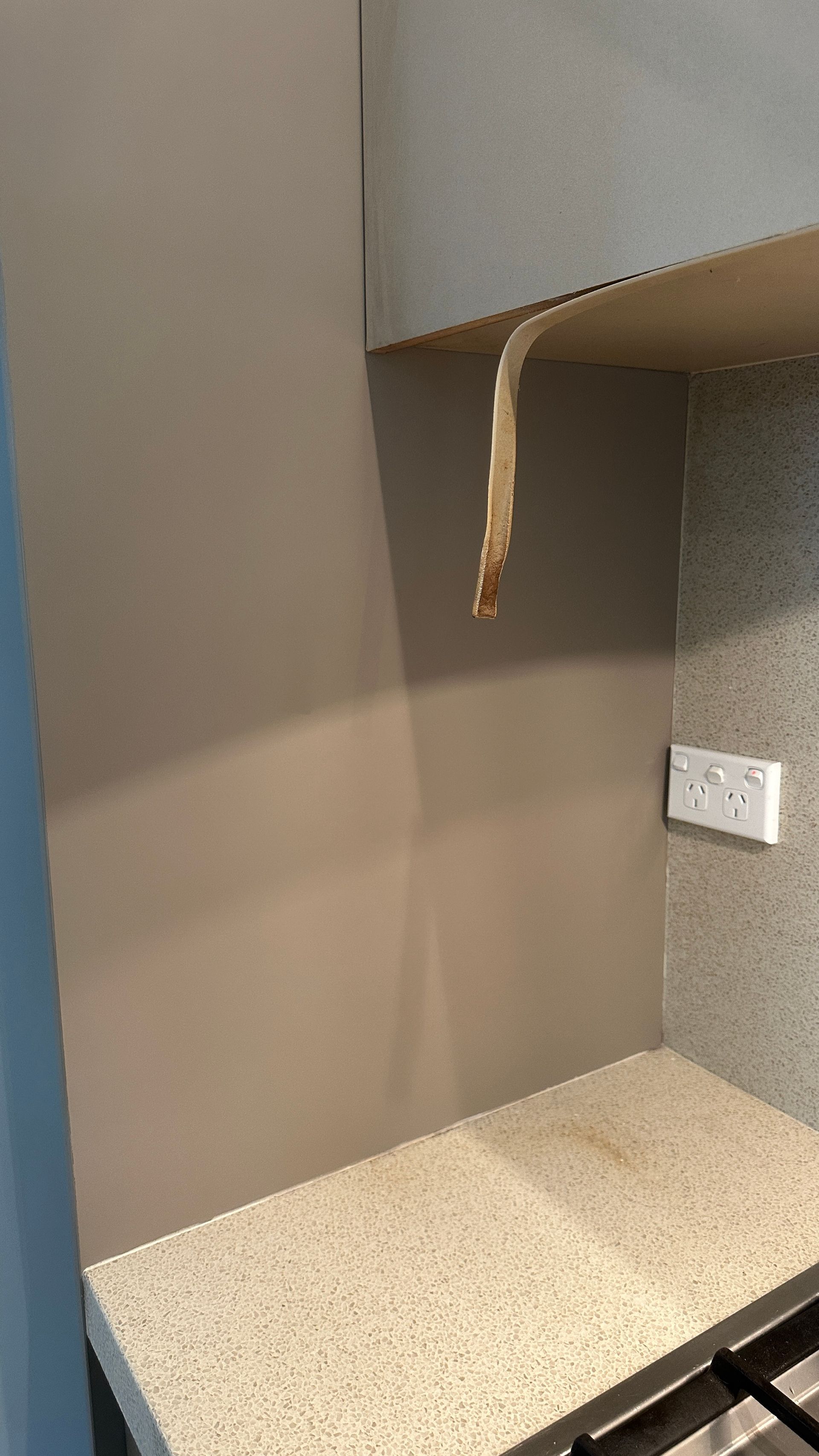 Kitchen cabinet repaired — before and after comparison