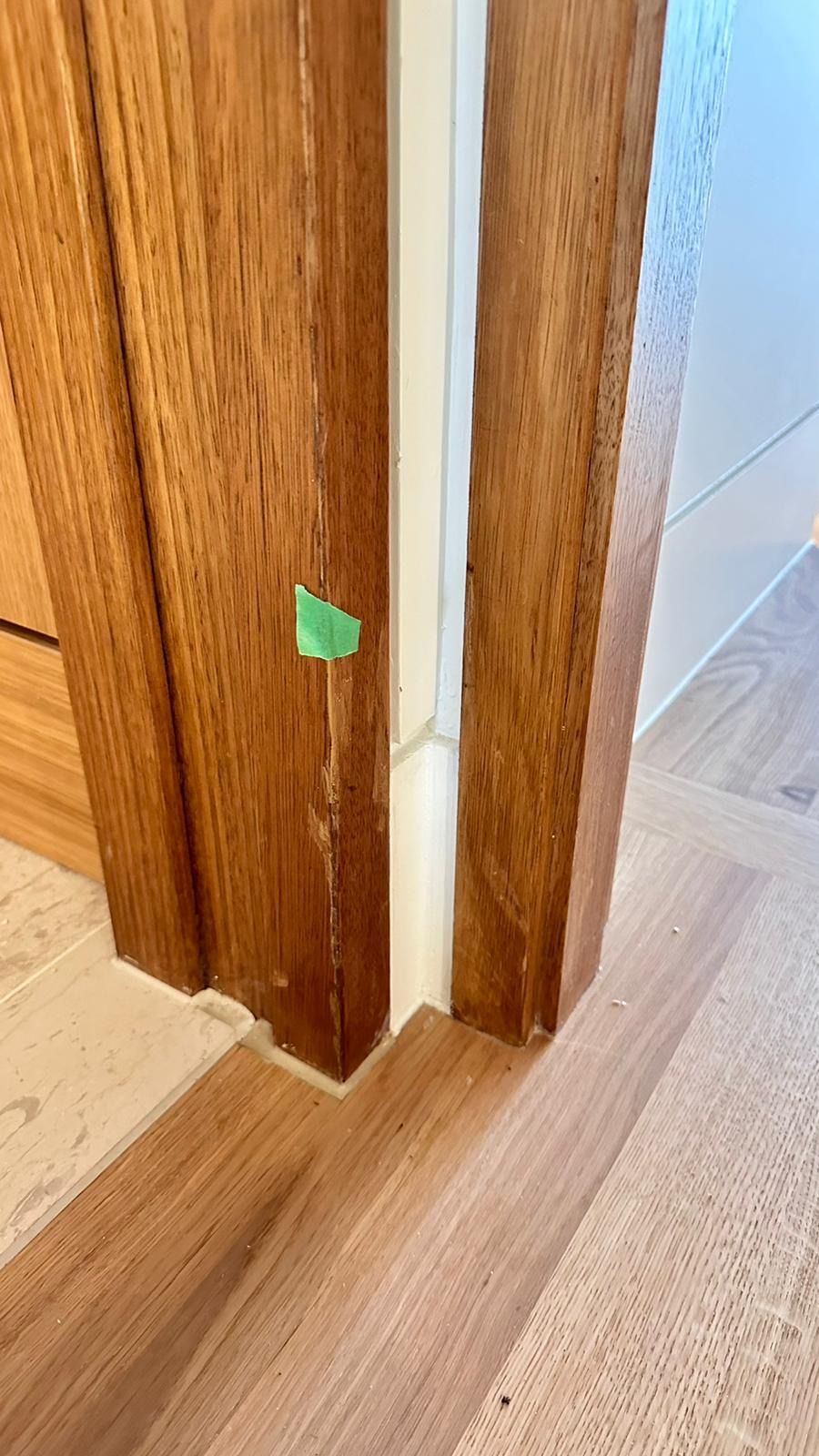 Timber repaired — before and after comparison