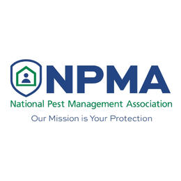 NPMA logo: Shield with house outline, blue and green, text "NPMA" and "National Pest Management Association."