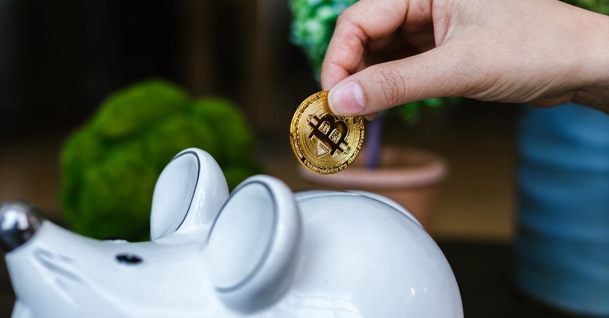 A person is putting a coin into a piggy bank in the shape of a mouse.