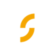 A yellow letter s on a white background.