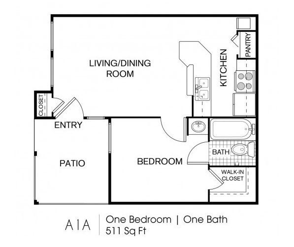 One Bedroom | One Bath | 511 Sq Ft