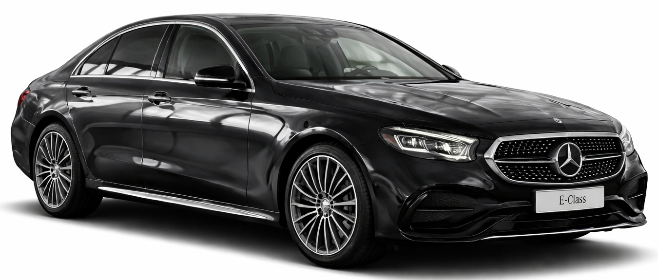 Mercedes E-Class Chauffeur Service Amsterdam, black color 2026 model