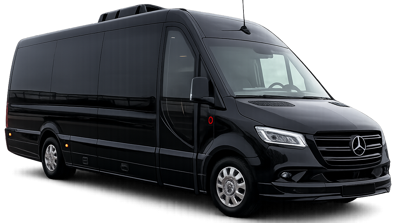 Mercedes SPRINTER Minibus Chauffeur Service Amsterdam, black color 2026 model