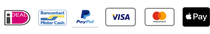 A row of payment icons including paypal , visa , mastercard and apple pay