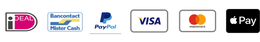 A row of payment icons including paypal , visa , mastercard and apple pay