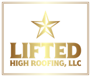 A logo for lifted high roofing and construction