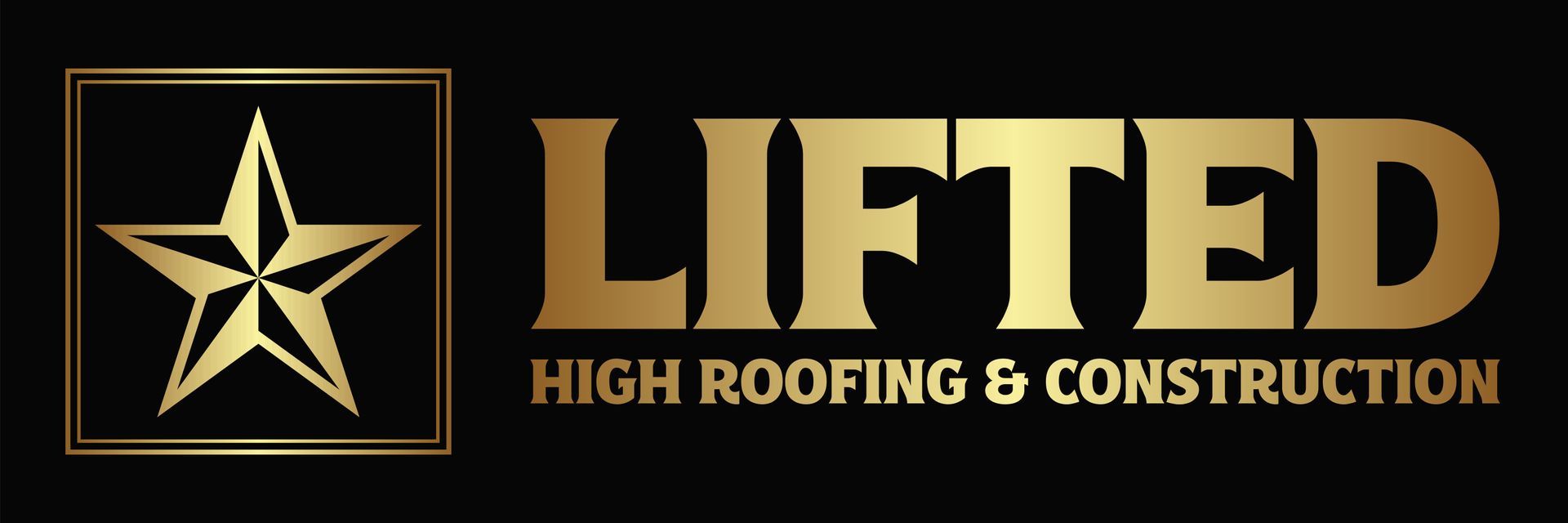 A logo for lifted high roofing and construction