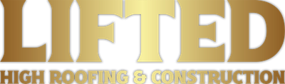 A logo for lifted high roofing and construction