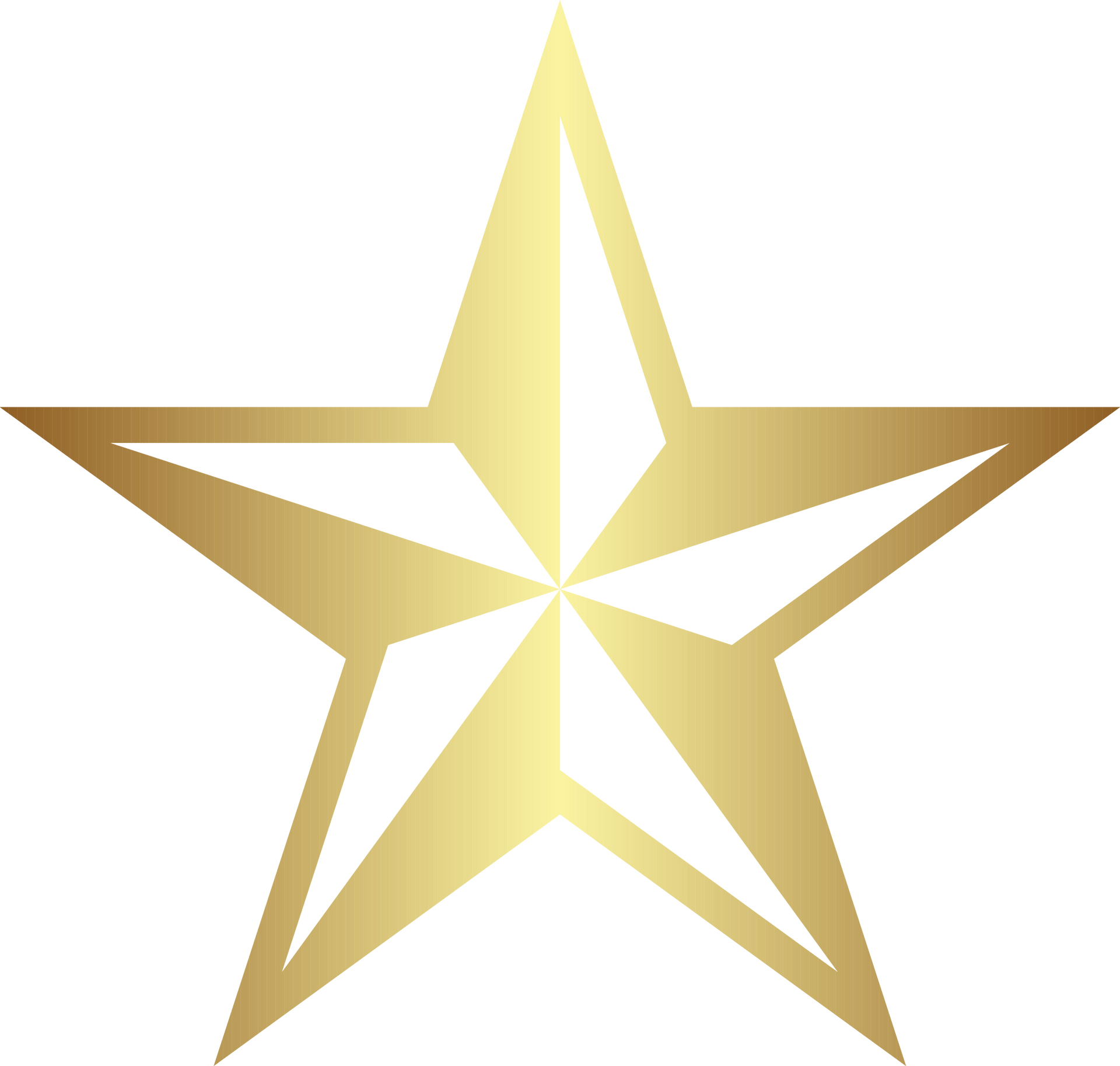 A gold star is on a white background.