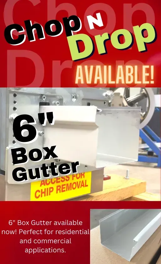 A 6 box gutter is available for chip removal