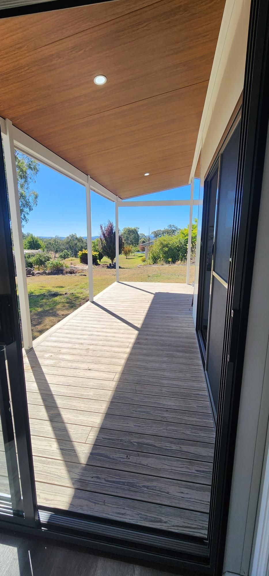 A View of A Porch from Inside a House on A Sunny Day — Alternative Modular Home In Toowoomba City, QLD