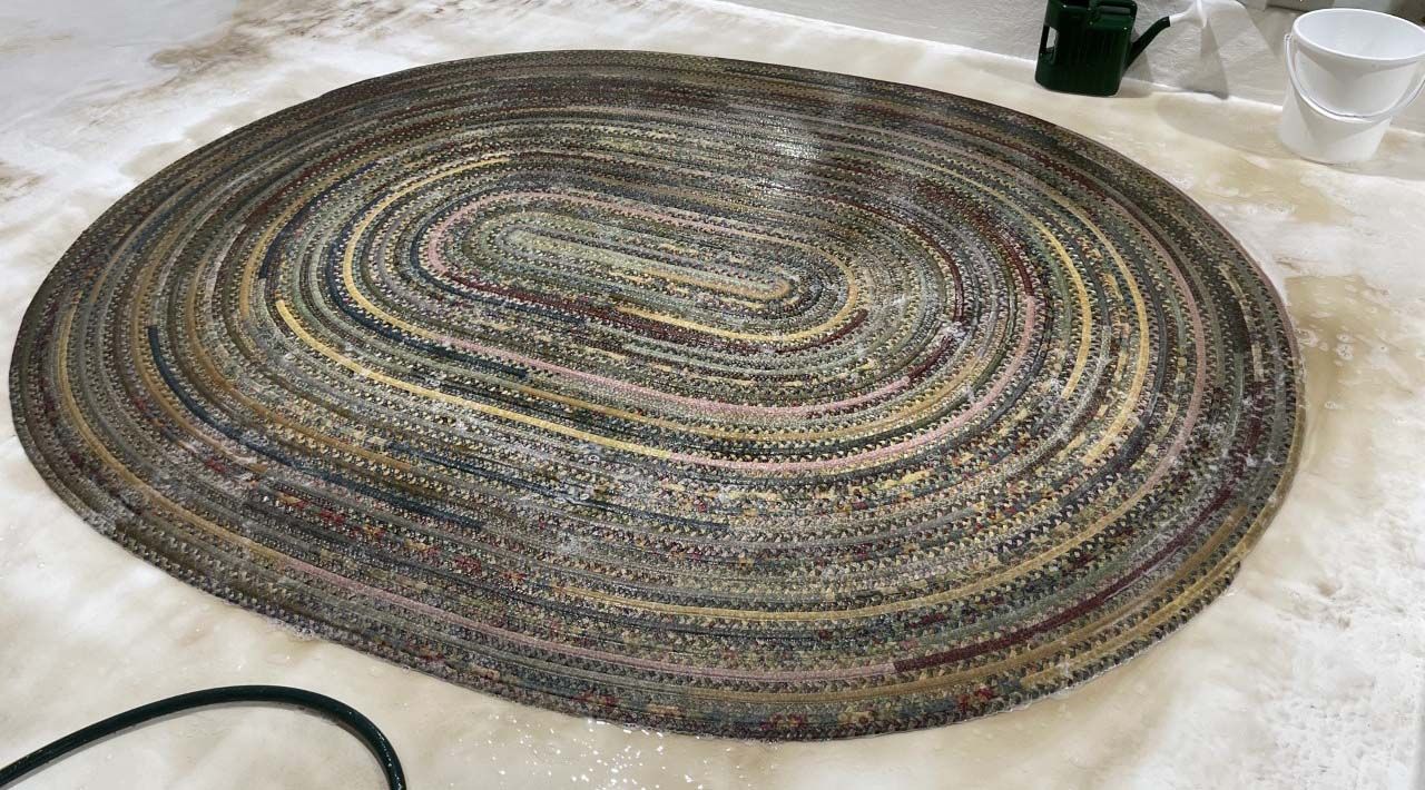 Dirty rug before cleaning in Bendigo