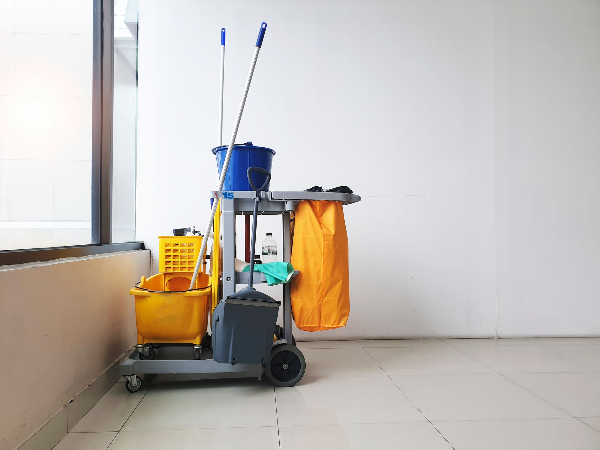 Janitorial, cleaning equipment, and tools for floor cleaning.