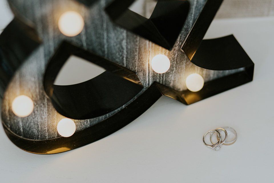 wedding photography photograph of rings on a table