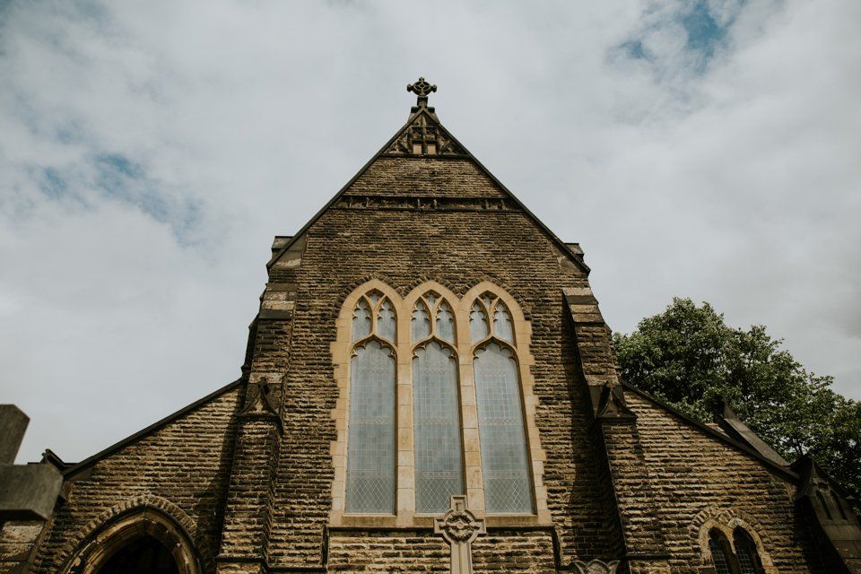 image of church building before a wedding