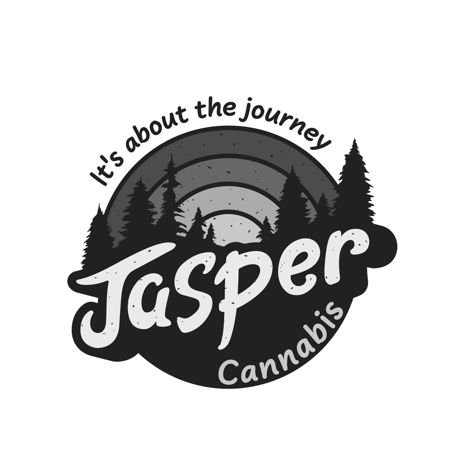 Custom designed logo for cannabis company called jasper cannabis that says its about the journey
