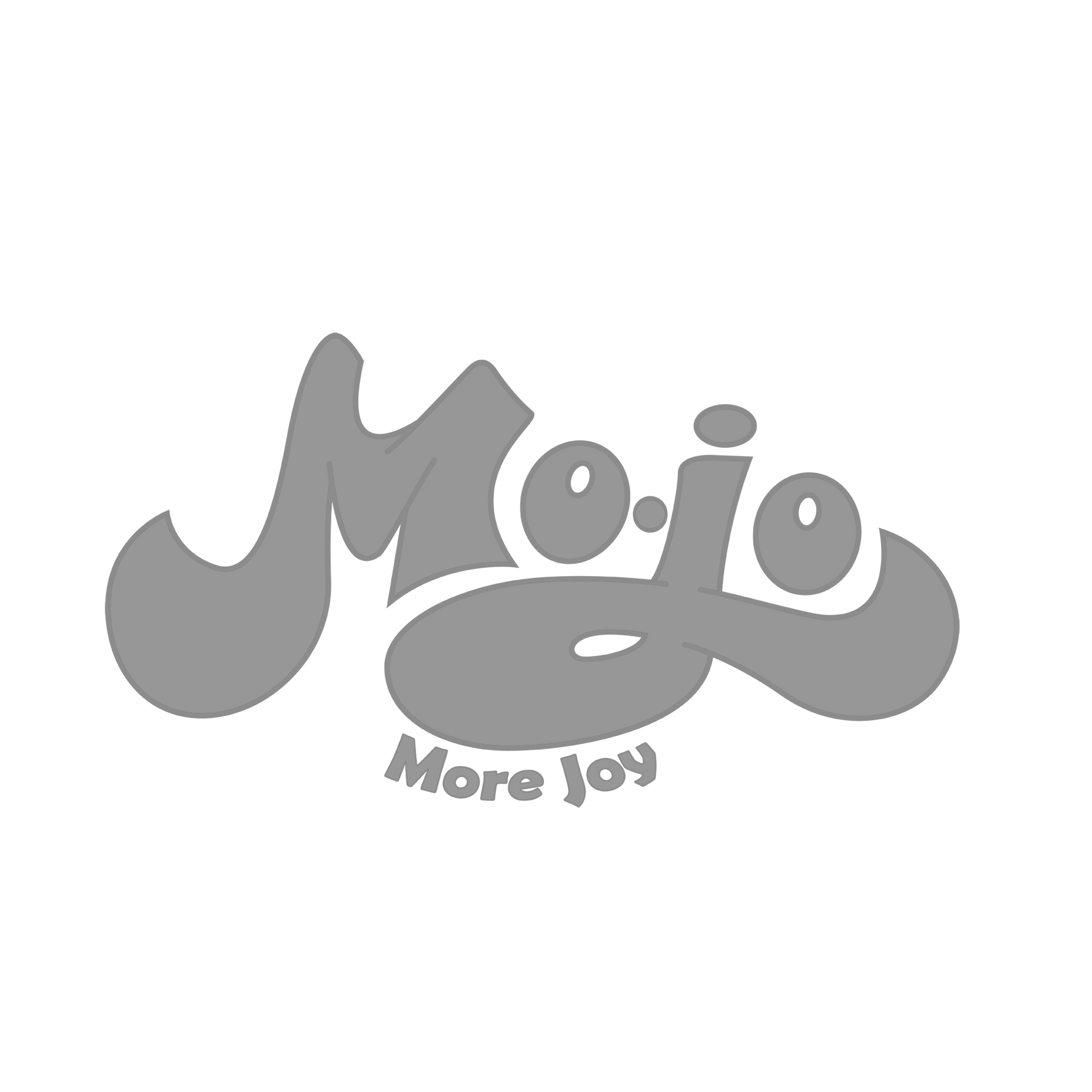 a logo for mojo more joy on a white background .
