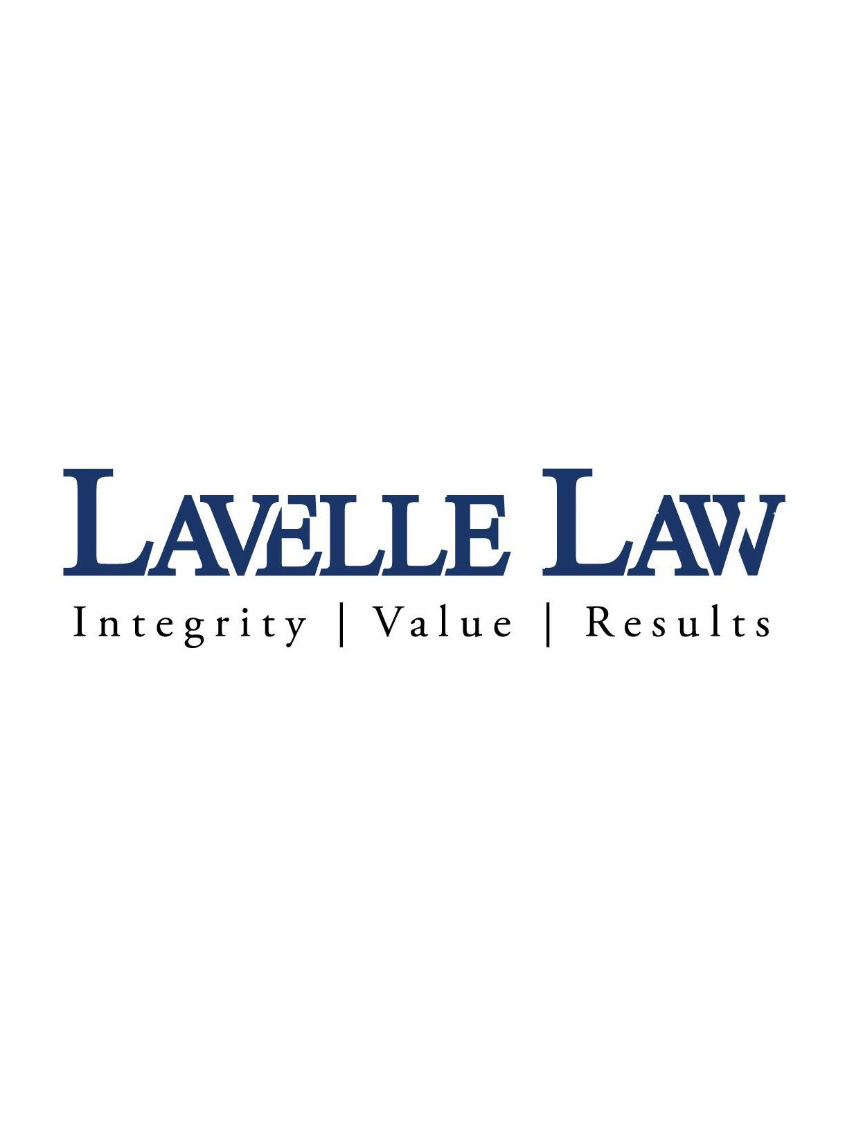 The logo for lavelle law integrity value results