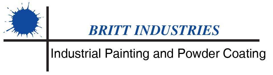 A logo for britt industries industrial painting and powder coating