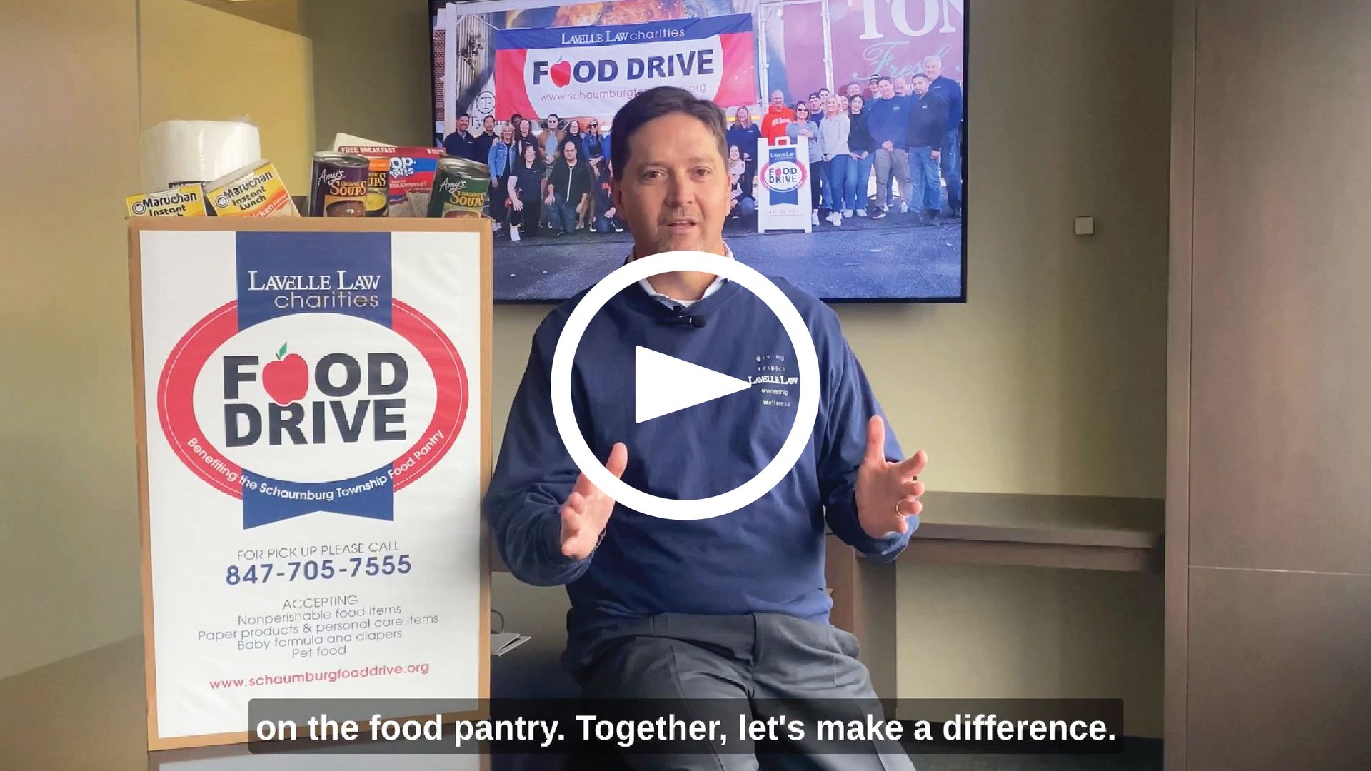 The 2023 Lavelle Law Charities Food Drive  runs from October 2 – October 27.