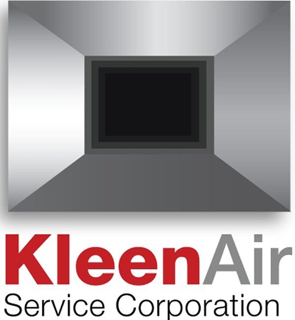 A kleen air service corporation logo with a black square in the middle