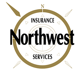 A logo for northwest insurance services with a compass