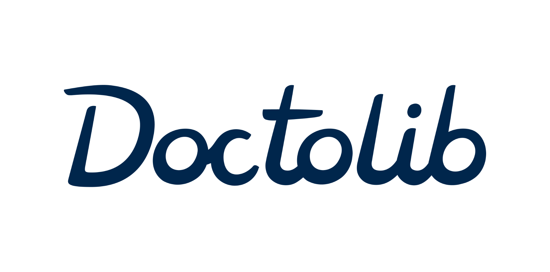 Das Doctolib Logo in dunkelblau