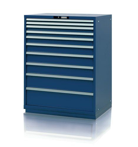 armadio a cassetto in metallo blu