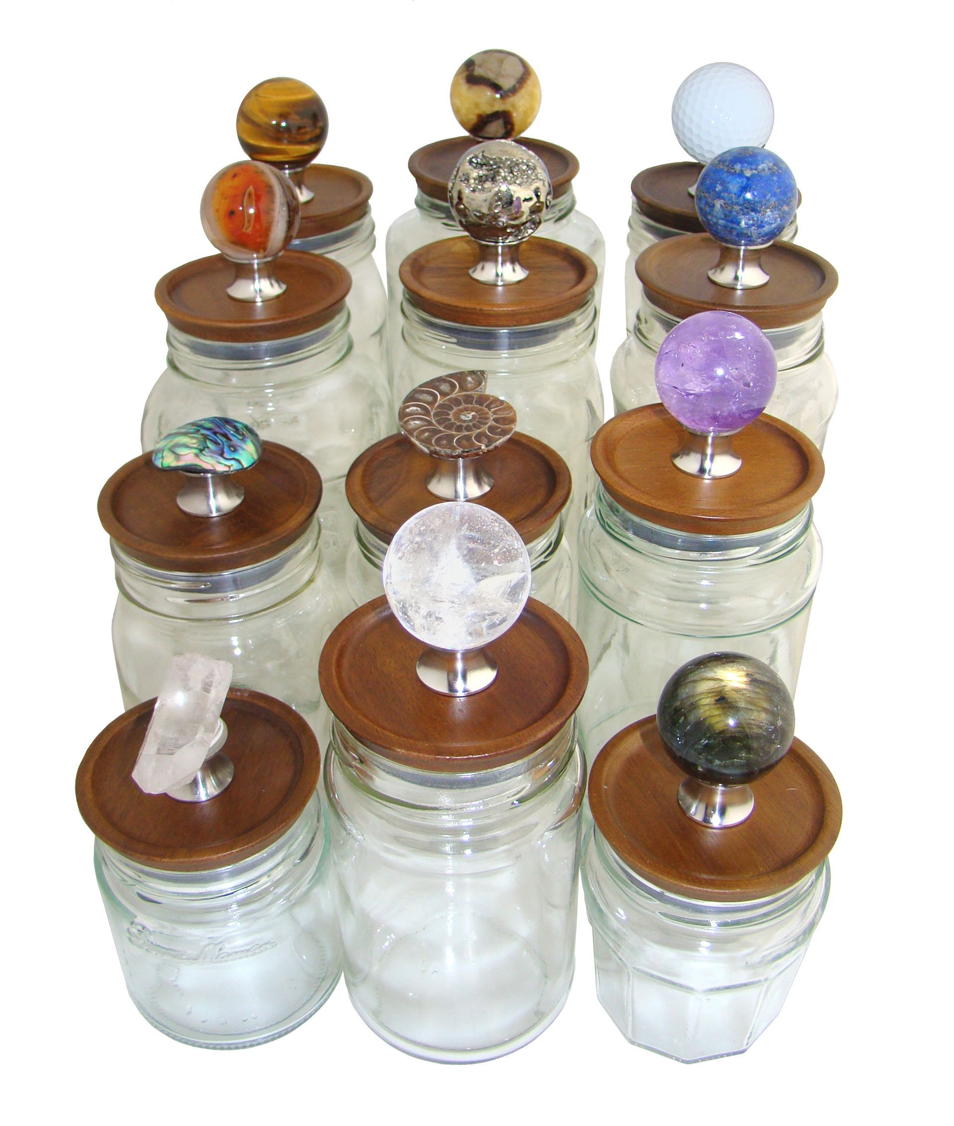 Varied selection of jar and bottle toppers