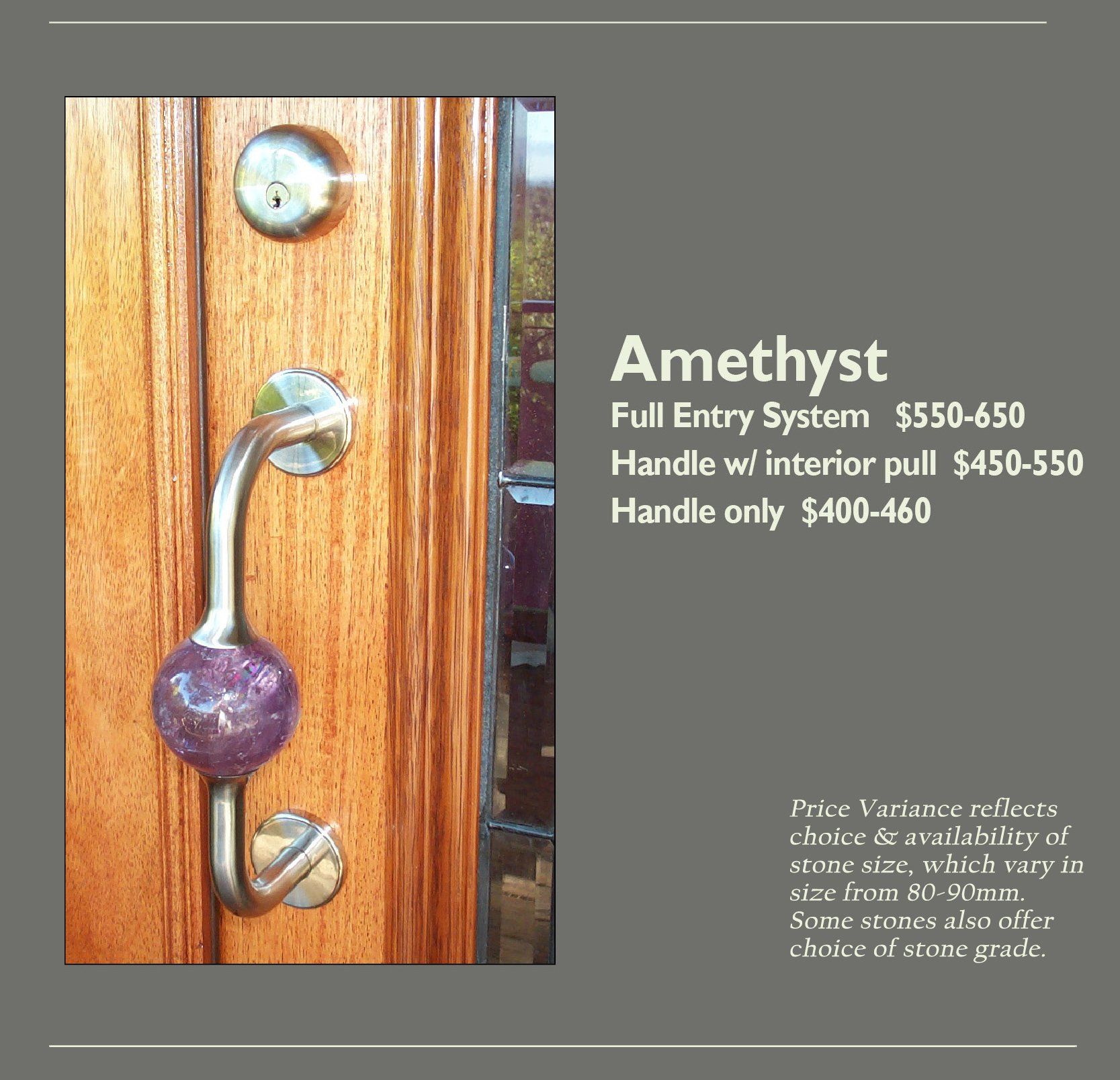 Amethyst Entry Knob Options